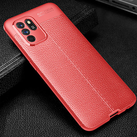 Silikon Hülle Handyhülle Gummi Schutzhülle Flexible Leder Tasche S01 für Oppo Reno6 Z 5G Rot