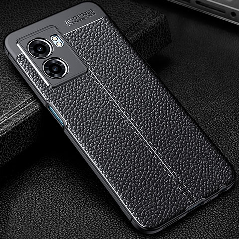 Silikon Hülle Handyhülle Gummi Schutzhülle Flexible Leder Tasche S01 für Realme Q5i 5G Schwarz