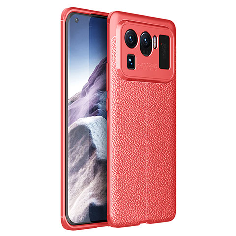 Silikon Hülle Handyhülle Gummi Schutzhülle Flexible Leder Tasche S01 für Xiaomi Mi 11 Ultra 5G Rot