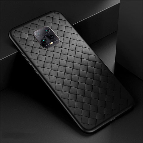 Silikon Hülle Handyhülle Gummi Schutzhülle Flexible Leder Tasche S01 für Xiaomi Redmi 10X Pro 5G Schwarz