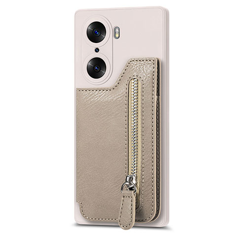 Silikon Hülle Handyhülle Gummi Schutzhülle Flexible Leder Tasche S01D für Huawei Honor 60 Pro 5G Beige