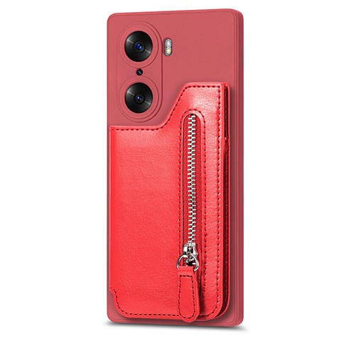 Silikon Hülle Handyhülle Gummi Schutzhülle Flexible Leder Tasche S01D für Huawei Honor 60 Pro 5G Rot