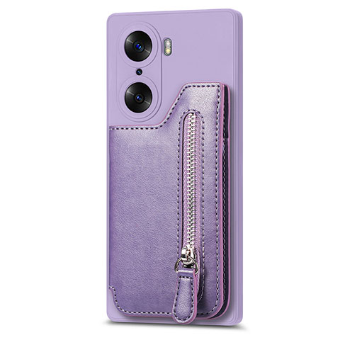 Silikon Hülle Handyhülle Gummi Schutzhülle Flexible Leder Tasche S01D für Huawei Honor 60 Pro 5G Violett