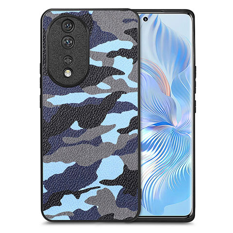 Silikon Hülle Handyhülle Gummi Schutzhülle Flexible Leder Tasche S01D für Huawei Honor 80 5G Blau