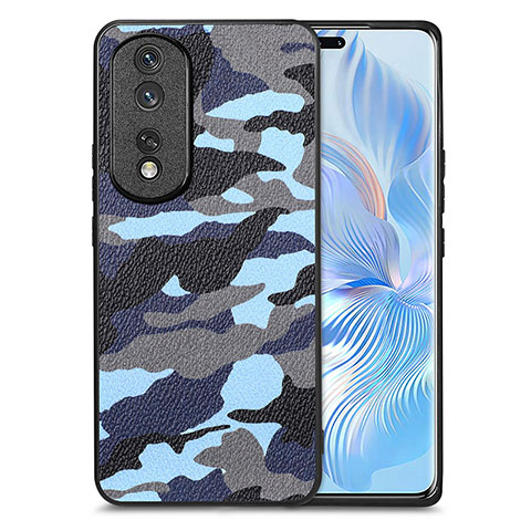 Silikon Hülle Handyhülle Gummi Schutzhülle Flexible Leder Tasche S01D für Huawei Honor 80 Pro Flat 5G Blau