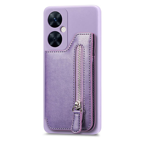 Silikon Hülle Handyhülle Gummi Schutzhülle Flexible Leder Tasche S01D für Huawei Nova 11i Violett