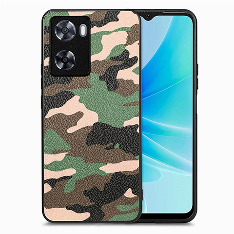 Silikon Hülle Handyhülle Gummi Schutzhülle Flexible Leder Tasche S01D für Oppo A77 4G Grün