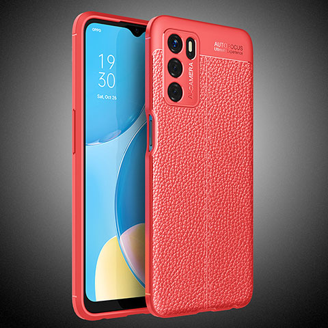 Silikon Hülle Handyhülle Gummi Schutzhülle Flexible Leder Tasche S02 für Oppo A16s Rot