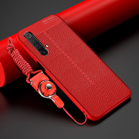 Silikon Hülle Handyhülle Gummi Schutzhülle Flexible Leder Tasche S02 für Realme X50m 5G Rot