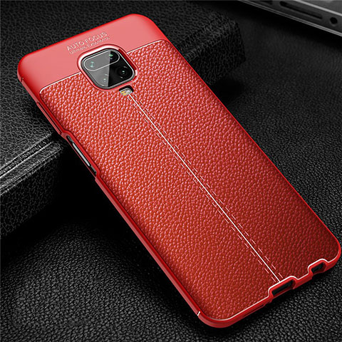 Silikon Hülle Handyhülle Gummi Schutzhülle Flexible Leder Tasche S02 für Xiaomi Poco M2 Pro Rot