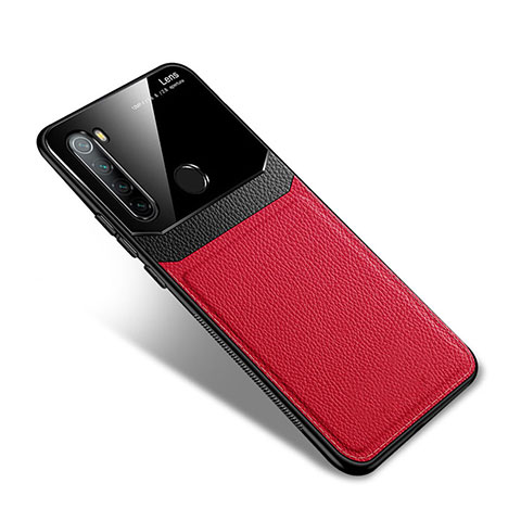 Silikon Hülle Handyhülle Gummi Schutzhülle Flexible Leder Tasche S02 für Xiaomi Redmi Note 8 (2021) Rot