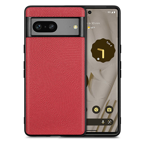 Silikon Hülle Handyhülle Gummi Schutzhülle Flexible Leder Tasche S02D für Google Pixel 7 5G Rot