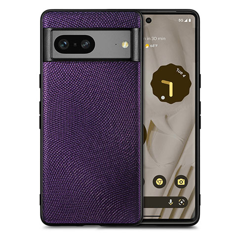 Silikon Hülle Handyhülle Gummi Schutzhülle Flexible Leder Tasche S02D für Google Pixel 7 5G Violett