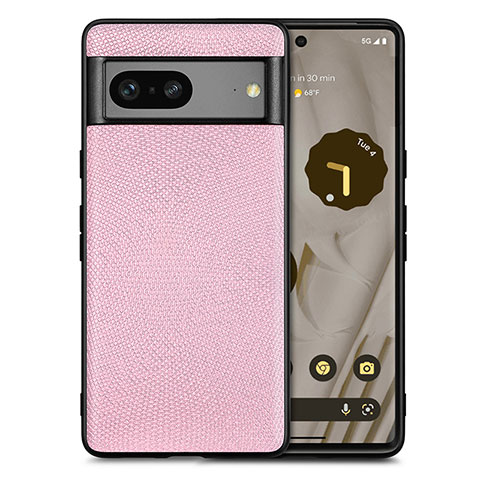 Silikon Hülle Handyhülle Gummi Schutzhülle Flexible Leder Tasche S02D für Google Pixel 7a 5G Rosa