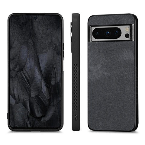 Silikon Hülle Handyhülle Gummi Schutzhülle Flexible Leder Tasche S02D für Google Pixel 8 Pro 5G Schwarz