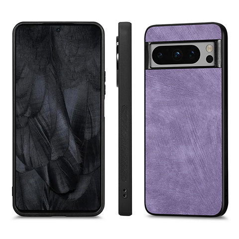 Silikon Hülle Handyhülle Gummi Schutzhülle Flexible Leder Tasche S02D für Google Pixel 8 Pro 5G Violett