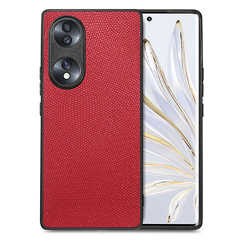 Silikon Hülle Handyhülle Gummi Schutzhülle Flexible Leder Tasche S02D für Huawei Honor 70 5G Rot