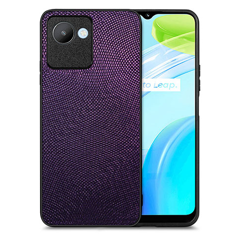 Silikon Hülle Handyhülle Gummi Schutzhülle Flexible Leder Tasche S02D für Realme C30 Violett