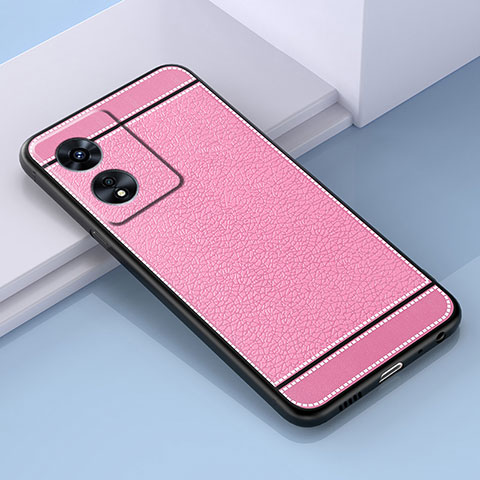 Silikon Hülle Handyhülle Gummi Schutzhülle Flexible Leder Tasche S03 für Oppo A1x 5G Rosa