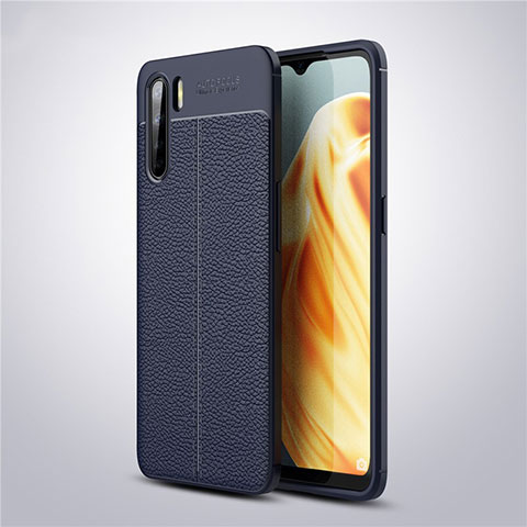 Silikon Hülle Handyhülle Gummi Schutzhülle Flexible Leder Tasche S04 für Oppo A91 Blau