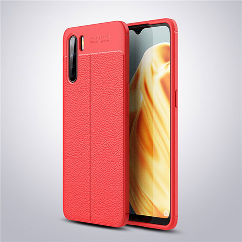 Silikon Hülle Handyhülle Gummi Schutzhülle Flexible Leder Tasche S04 für Oppo A91 Rot