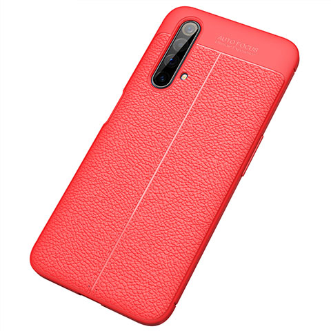 Silikon Hülle Handyhülle Gummi Schutzhülle Flexible Leder Tasche S04 für Realme X50 5G Rot