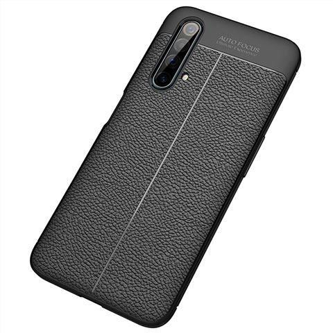 Silikon Hülle Handyhülle Gummi Schutzhülle Flexible Leder Tasche S04 für Realme X50t 5G Schwarz