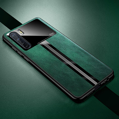 Silikon Hülle Handyhülle Gummi Schutzhülle Flexible Leder Tasche S05 für Oppo A91 Grün