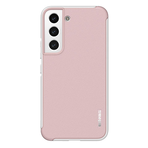 Silikon Hülle Handyhülle Gummi Schutzhülle Flexible Leder Tasche S05 für Samsung Galaxy S21 5G Rosa