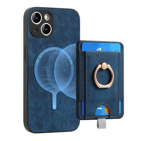 Silikon Hülle Handyhülle Gummi Schutzhülle Flexible Leder Tasche SD1 für Apple iPhone 14 Blau