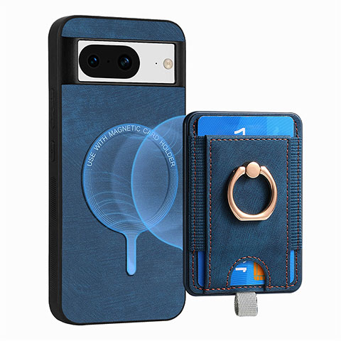 Silikon Hülle Handyhülle Gummi Schutzhülle Flexible Leder Tasche SD1 für Google Pixel 8 5G Blau