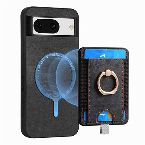 Silikon Hülle Handyhülle Gummi Schutzhülle Flexible Leder Tasche SD1 für Google Pixel 8 5G Schwarz