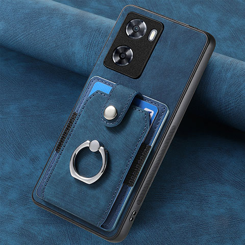 Silikon Hülle Handyhülle Gummi Schutzhülle Flexible Leder Tasche SD1 für Oppo A57 4G Blau