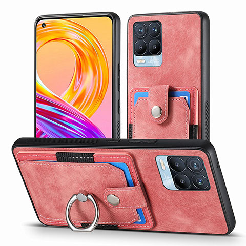 Silikon Hülle Handyhülle Gummi Schutzhülle Flexible Leder Tasche SD1 für Realme 8 4G Rosa