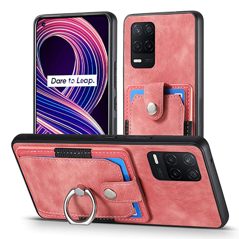 Silikon Hülle Handyhülle Gummi Schutzhülle Flexible Leder Tasche SD1 für Realme 8 5G Rosa