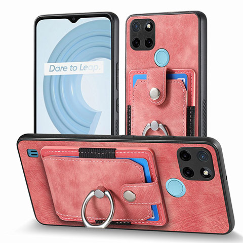 Silikon Hülle Handyhülle Gummi Schutzhülle Flexible Leder Tasche SD1 für Realme C21Y Rosa