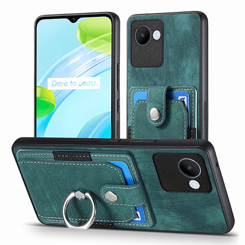 Silikon Hülle Handyhülle Gummi Schutzhülle Flexible Leder Tasche SD1 für Realme C30 Grün