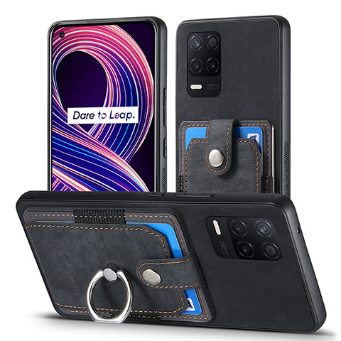 Silikon Hülle Handyhülle Gummi Schutzhülle Flexible Leder Tasche SD1 für Realme Q3i 5G Schwarz