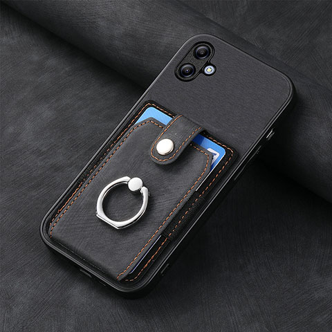 Silikon Hülle Handyhülle Gummi Schutzhülle Flexible Leder Tasche SD1 für Samsung Galaxy A04 4G Schwarz