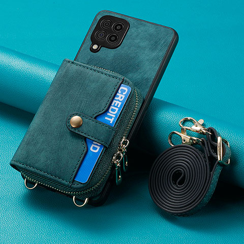 Silikon Hülle Handyhülle Gummi Schutzhülle Flexible Leder Tasche SD1 für Samsung Galaxy A12 5G Grün