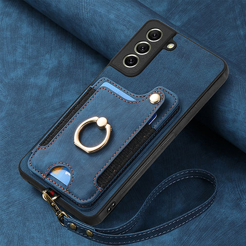 Silikon Hülle Handyhülle Gummi Schutzhülle Flexible Leder Tasche SD1 für Samsung Galaxy S21 FE 5G Blau