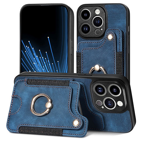 Silikon Hülle Handyhülle Gummi Schutzhülle Flexible Leder Tasche SD10 für Apple iPhone 13 Pro Max Blau