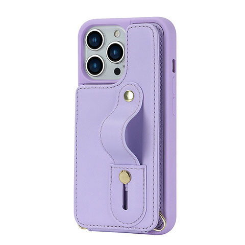 Silikon Hülle Handyhülle Gummi Schutzhülle Flexible Leder Tasche SD14 für Apple iPhone 13 Pro Max Violett