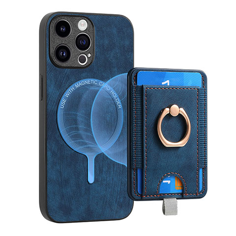 Silikon Hülle Handyhülle Gummi Schutzhülle Flexible Leder Tasche SD17 für Apple iPhone 15 Pro Max Blau