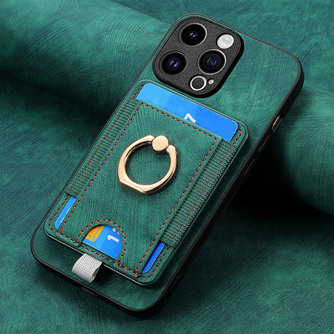 Silikon Hülle Handyhülle Gummi Schutzhülle Flexible Leder Tasche SD18 für Apple iPhone 15 Pro Grün