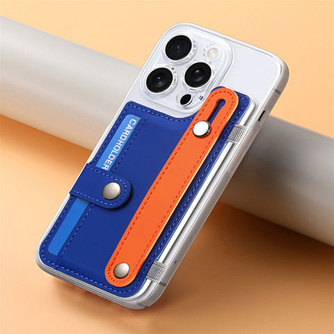 Silikon Hülle Handyhülle Gummi Schutzhülle Flexible Leder Tasche SD19 für Apple iPhone 16 Pro Blau