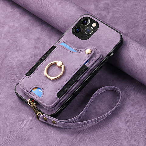 Silikon Hülle Handyhülle Gummi Schutzhülle Flexible Leder Tasche SD2 für Apple iPhone 13 Pro Helles Lila