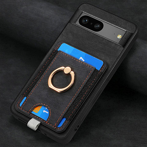 Silikon Hülle Handyhülle Gummi Schutzhülle Flexible Leder Tasche SD2 für Google Pixel 7 5G Schwarz