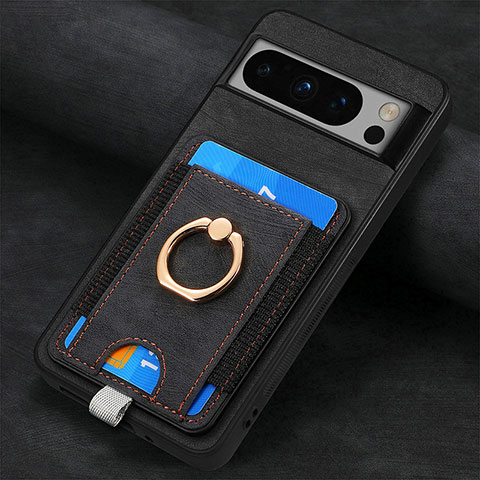 Silikon Hülle Handyhülle Gummi Schutzhülle Flexible Leder Tasche SD2 für Google Pixel 8 Pro 5G Schwarz