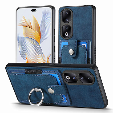 Silikon Hülle Handyhülle Gummi Schutzhülle Flexible Leder Tasche SD2 für Huawei Honor 90 Pro 5G Blau